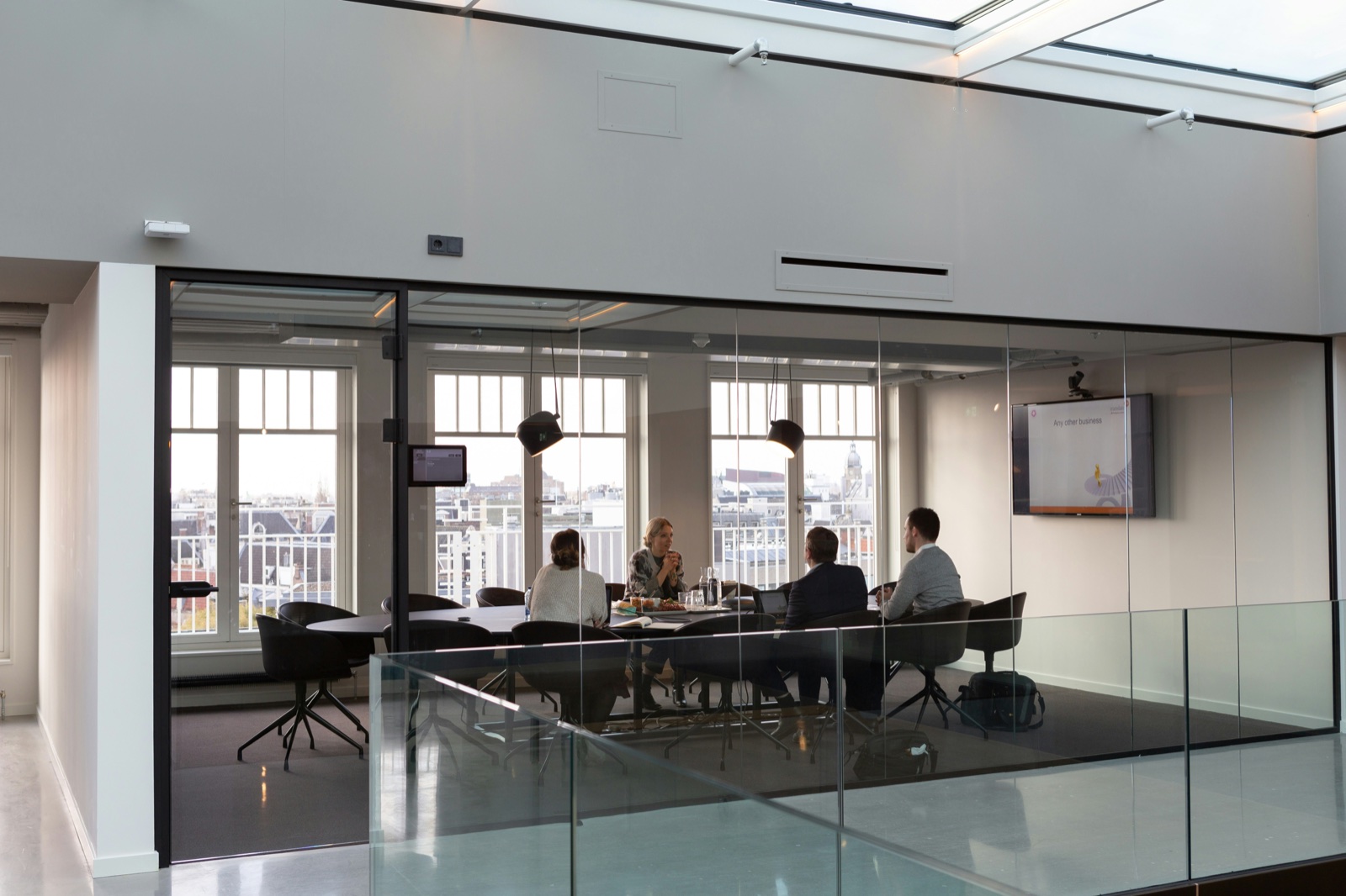 Business discussion in a modern meeting room